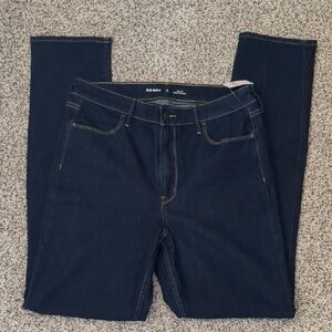 NWT Old Navy Women's Deep Indigo High Rise Wow Straight Jeans